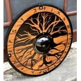 thumbnail image 2 of Medieval Vikings Era Shield 24" Shield Tree Designed Handmade Wooden Round Shield Cosplay Halloween Shield Gift, 2 of 3
