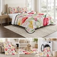 thumbnail image 6 of Queen Quilt Set 90''x96'', Spring Tulip Lightweight Summer Bedspread Coverlet Set with 2 Pillow Shams, Summer Floral Botanical Elegant Breathable All Season Quilt Bedding for Bedroom/Guest Room, 6 of 9