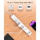 thumbnail image 2 of Paquete de 2 regletas de enchufes con protector de sobretensiones: 6 tomas de corriente, 4 puertos de carga USB, cable de extensión trenzado de 1,5 m, enchufe plano, protección contra sobrecargas,, 2 of 7