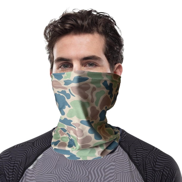 elástica de 4 vías para el cuello, facial, bandana, pasamontañas, sombreros para exteriores, senderismo, ciclismo, hombres, mujeres, p Camuflaje azul Macarena Bandana de ciclismo