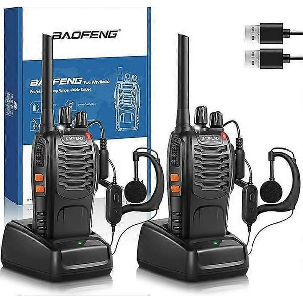 Baofeng Professional Walkie Talkie PMR Radio Communication USB Rechargeable 16 Channel Long Range Portable Walkie Talkie with Earphone and LED Light (