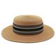 thumbnail image 1 of Sombrero de paja tejido de ala ancha para mujer, sombrero plano Retro, cinta de protección solar, playa, vacaciones, Verano, 1 of 4