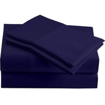 600 Thread Count Deep Pocket Mattress 11 Inches 100% Egyptian Cotton Striped 4-Piece Soft Sheet Set (California King, Navy Blue)