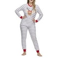 thumbnail image 5 of KelaJuan Christmas Pajamas for Family Cute Elk Print Long Sleeve Striped Tops + Trousers Set Winter Sleepwear, 5 of 6
