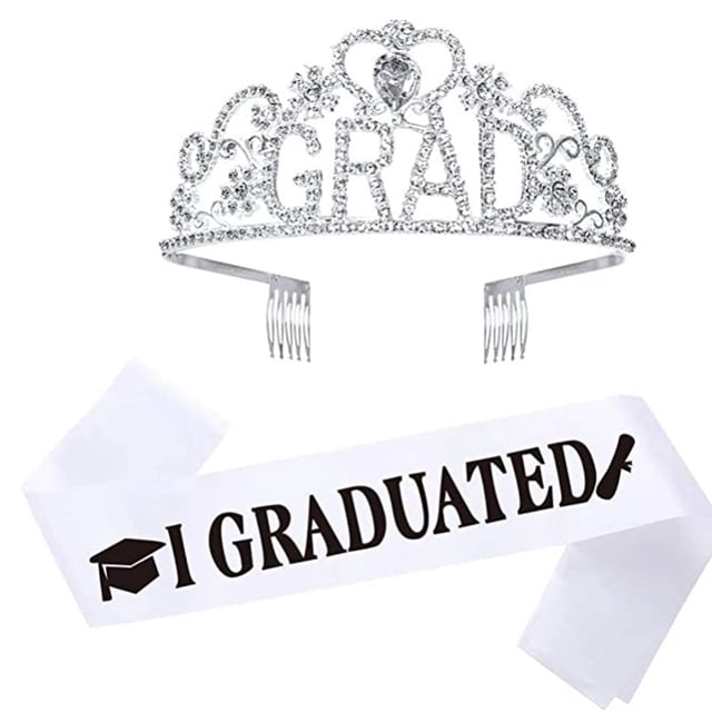 Cinturón de hombro para la temporada de graduación, conjunto de corona, cinturón de etiqueta para fiesta de graduación, banda para el cabello de aleación