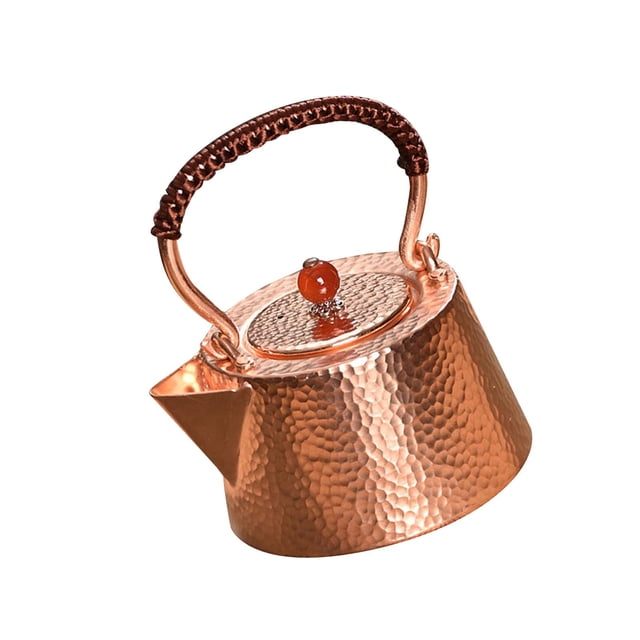 Tetera de cobre de 350ml, tetera de Kung Fu martillada para el hogar, casa de té, cocina Estilo A