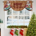 thumbnail image 3 of Merry Christmas Santa Claus Tie Up Valances Curtain, Xmas Gift Winter Snowflake Brown Adjustable Rod Pocket Short Window Treatment Tie Up Curtains Valances for Kitchen Living Room Bathroom 42x18 In, 3 of 9