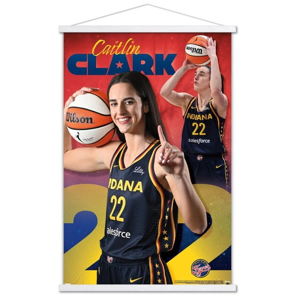 WNBA Indiana Fever - Caitlin Clark 24 Wall Poster, 14.725" x 22.375" Framed