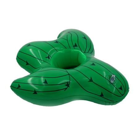 

Hemoton Inflatable Cactus Shape Drinks Mat Funny Support Mat for Beach Sand Water (Green)