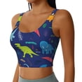 thumbnail image 2 of Rateoe Dinosaurs Print Womens' Sports Bras Scoop Neck Sports Vest- Padded U Back Seamless High Impact Support, 2 of 7