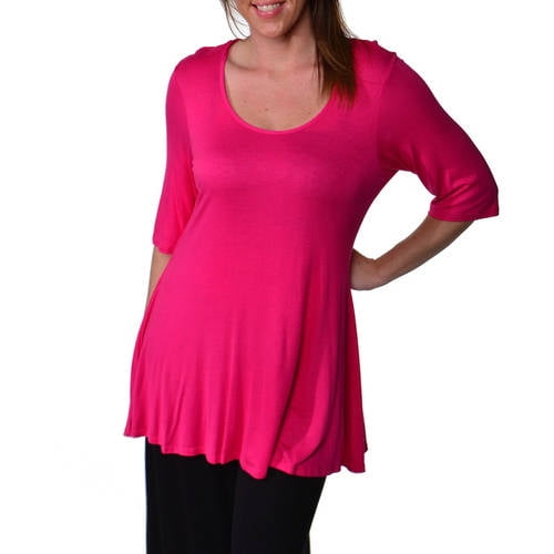 24/7 Comfort Apparel Women's Plus Size Elbow Sleeve Tunic Walmart
