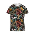 thumbnail image 6 of Honeii Snake And Flower Print Youth Short Sleeve T-Shirt,Boys Athletic Shirt,Quick Dry Short Sleeve Performance Moisture Wicking T Shirt, 6 of 6