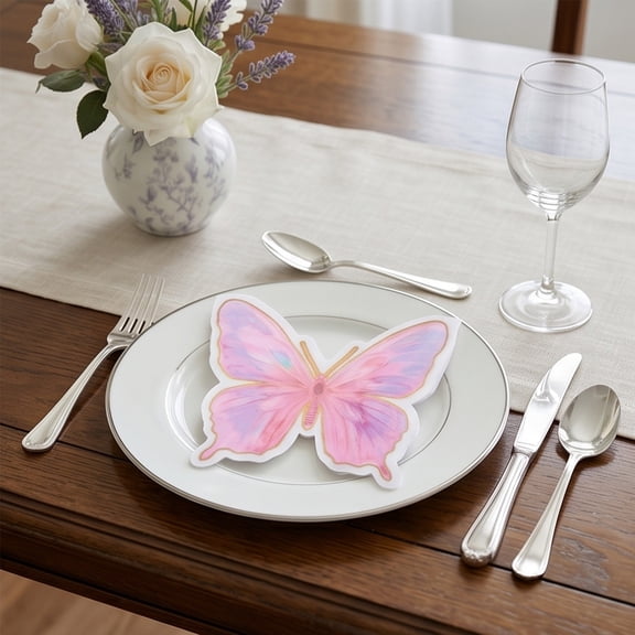 20pcs Butterfly Shaped Disposable Napkins, Unique Cocktail Beverage Paper Napkin, Decorative Table Supply for Birthday Wedding Shower Holiday Party Decoration