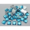 thumbnail image 5 of U8MO 100 Blue Acrylic Flatback Faceted Square Rhinestone Gems 12X12mm No Hole, 5 of 7