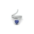 thumbnail image 1 of 7MM Heart Shape Wrap Bypass Ring Natural Tanzanite 925 Silver Women Rings, 1 of 3