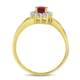 thumbnail image 5 of 14k Yellow Gold Oval Garnet And Diamond Ring, 5 of 6
