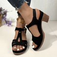 thumbnail image 3 of Block Heel Sandals for Women 2026 Summer Trendy Open Toe Ankle Strap Heeled Sandals, 3 of 9