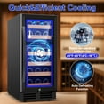 thumbnail image 2 of TITTLA 15 Inch Wine Refrigerator,Under Counter 30 Bottle Wine Cooler,Dual Zone Fast Cooling, Low Noise,Black, 2 of 9