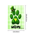 thumbnail image 4 of AmhNF St Patrick's Day Paw Print Garden Flag With Leprechaun Hat And Clover Welcome Sign For Home Outdoor Garden Yard Decor 12x18 inch, 4 of 5