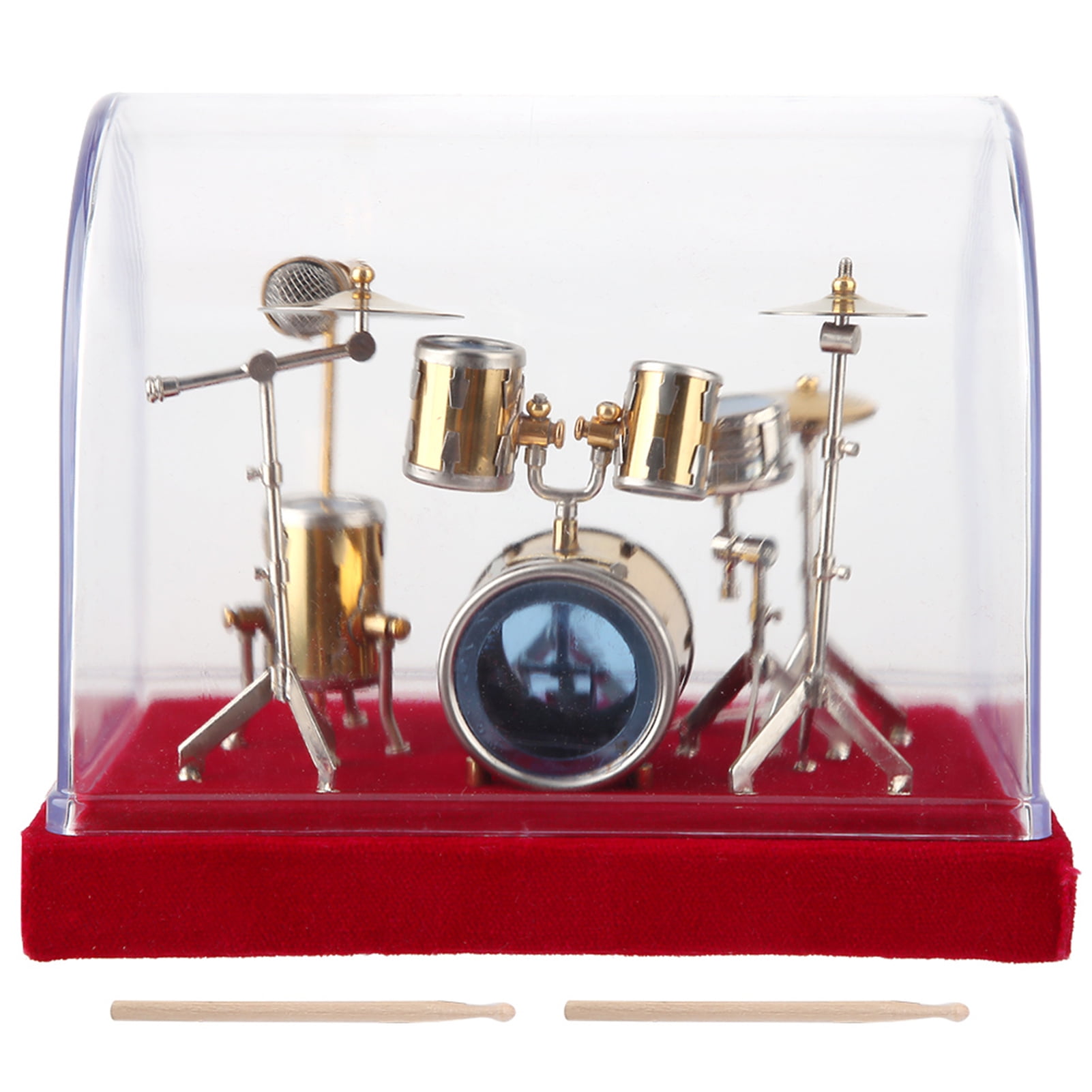 Agatige Miniature Drum Set,Miniature Musical Instrument Drum Set Model