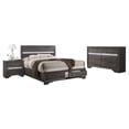 thumbnail image 1 of Gray and Silver Wood 3pc Cal King Set with Jewelry Storage Drawers, 1 of 5