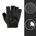 thumbnail image 1 of Guantes de gimnasia para mujer Guantes de entrenamiento Transpirable Antideslizante Guantes de levantamiento de pesas Ligero Protección de palma Medio dedo Guantes de fitness para mujer XG31 Negro M, 1 of 8