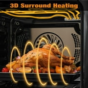 24-Inch Single Wall Oven with Convection, 11 Cooking Functions, 108 Smart Menus, Touch Control and Safety Lock in Stainless Steel