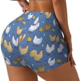 thumbnail image 1 of Balery Chicken Family Pantalones cortos de entrenamiento estampados para mujer, sin costuras, ajustados, para gimnasio, yoga, correr, deportes, ejercicio activo, fitness.-XX-Large, 1 of 8