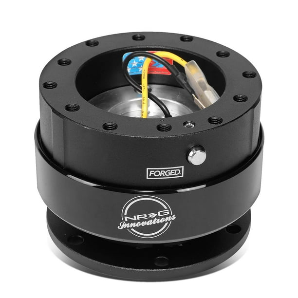 NRG Innovations Race Volante de liberación rápida (cuerpo negro/anillo negro) gen 2.0 NRG-SRK-200BK