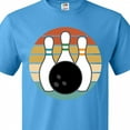 thumbnail image 4 of Inktastic Bowling Pins Ball Bowler Retro Sunset T-Shirt, 4 of 5