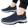 thumbnail image 4 of Domuza Mens Thick-Soled Mesh Breathable Casual Shoes Slip-On Soft Sole Sports Shoes with Ortho Arch Support Anti-Slip Properties Suitable Blue 9.5 (EU-44), 4 of 7