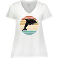 thumbnail image 3 of Inktastic Dolphin Cute Beach and Vacation Women's Plus Size V-Neck T-Shirt, 3 of 5