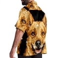thumbnail image 3 of Pixel Dog Men's Hawaiian Shirt, Short Sleeve Printed Button Down Beach Casual Tops, Summer Spread Collar Men's Shirts, 3 of 6