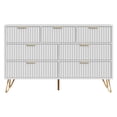 thumbnail image 5 of YouTrend White 7 Drawer Dresser with Fluted Wood and Metal Handles Legs for Bedroom Living Room Hallway, 5 of 10