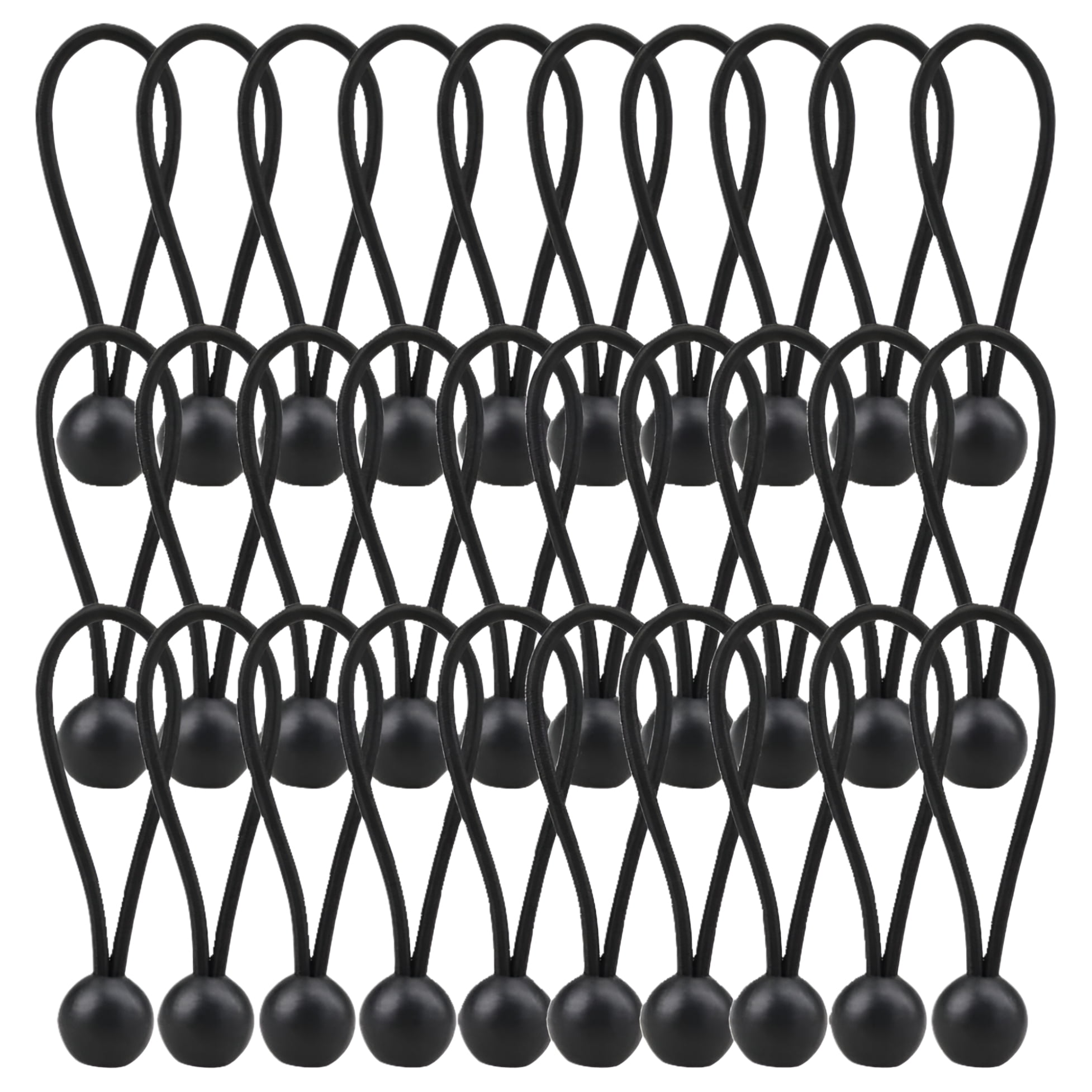 LOOGI Bungee Cord with Balls, 25Pcs 8 Inch White Bungee Ball Cords