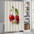 thumbnail image 6 of Shower Curtains for Bathroom-36"x72",Watercolor Cherry Waterproof Bath Curtain Grommet Shower Curtain Set with Hooks, 6 of 9