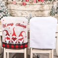 thumbnail image 4 of Juego de 4 fundas para sillas navideñas, fundas para sillas de comedor con patrón de gnomo sueco, fundas para asientos de sillas con cuadros escoceses para decoración de fiestas navideñas, 4 of 4