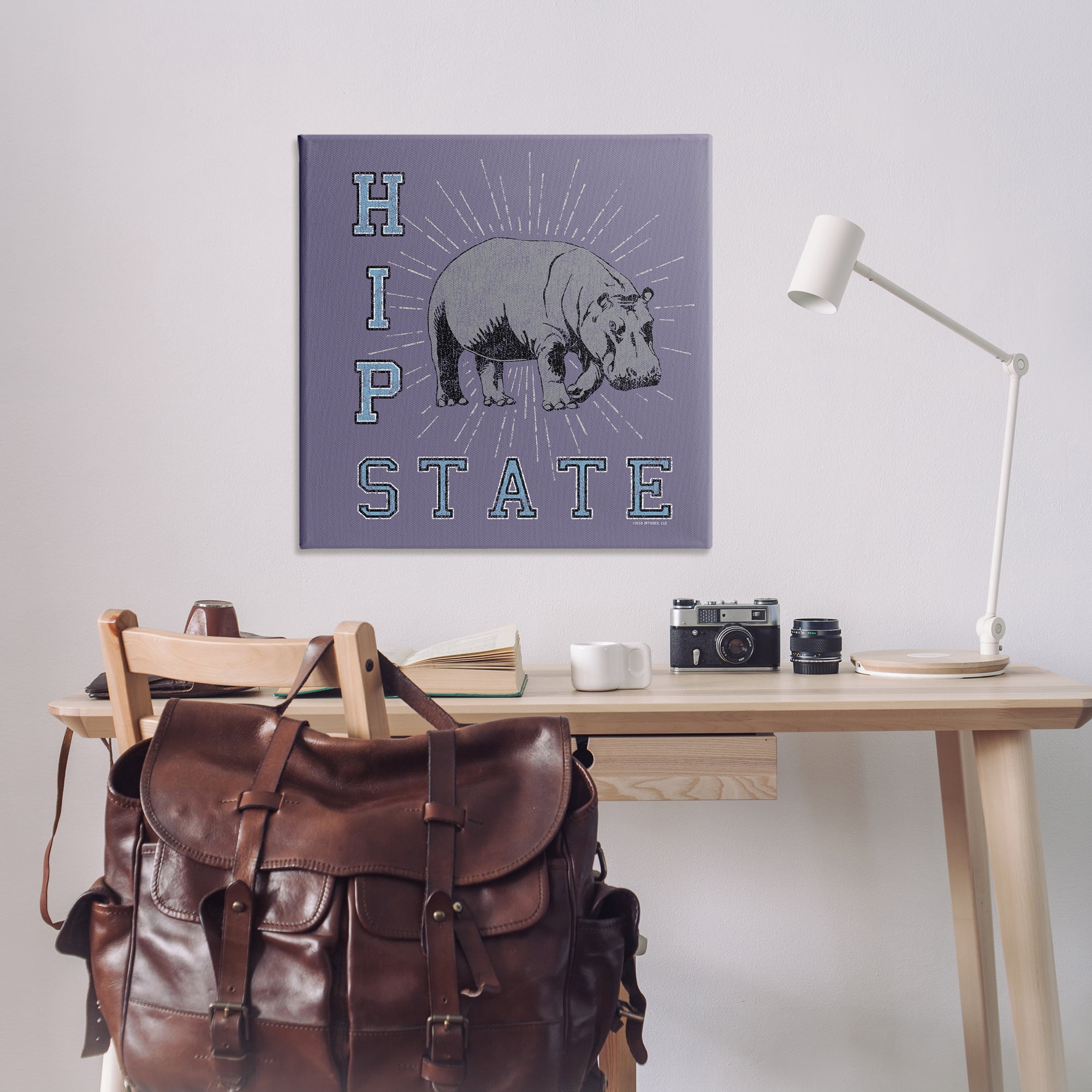 Stupell Industries Vintage Hippo State Novelty & Humor Painting Wrapped Canvas Art Print Wall Art, 36 x 36