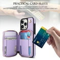thumbnail image 6 of Crossbody Wallet Case for iPhone 15 Pro, RFID Blocking Zipper Handbag Purse Flip Cover, Kickstand Folio Case Card Slots Holder Wrist Strap Lanyard, 6 of 9