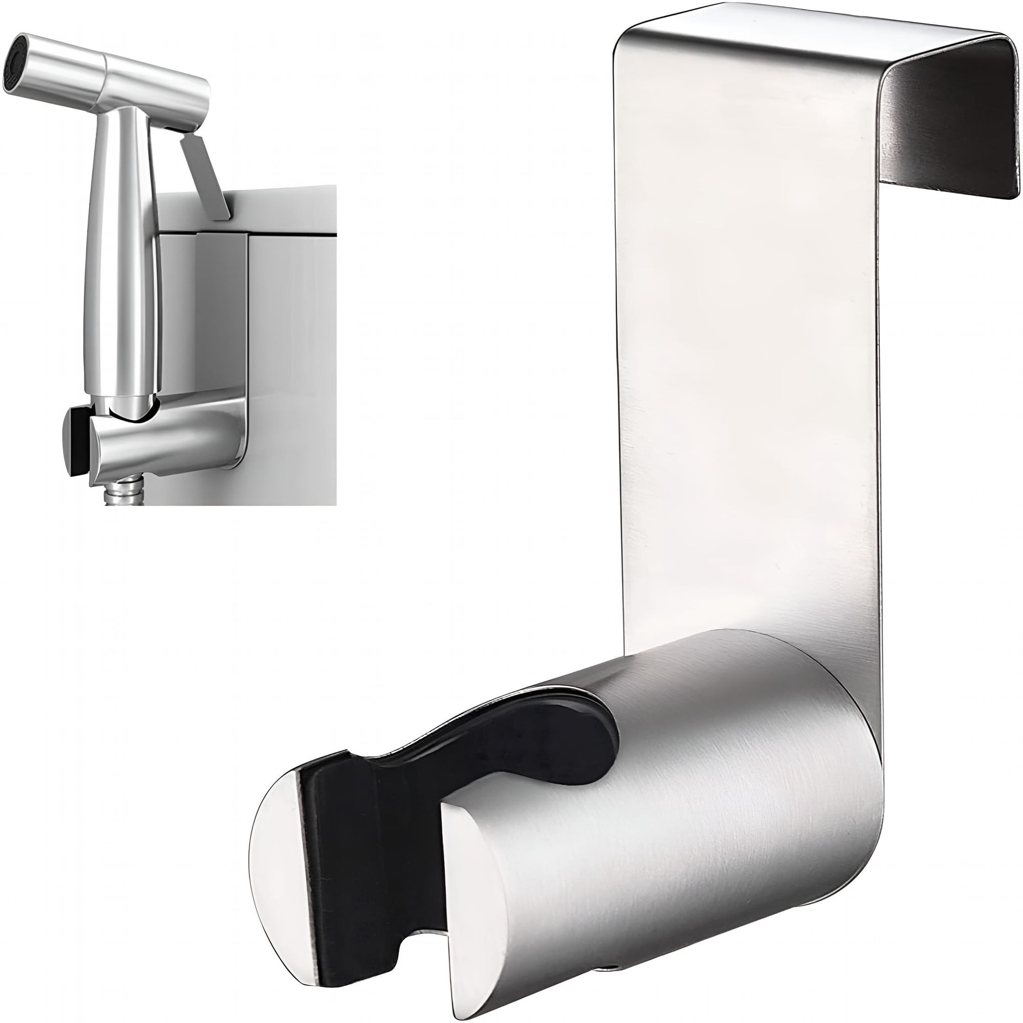 ACDANC Handheld Bidet Sprayer for Toilet, Bidet Sprayer Holder, Portable Pet Shower, Bidet Attachment Bathroom Stainless Steel Spray for Personal Hygiene (Hook, Silver)