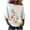 #0380-White, variant on Favoffer Women's Printed Round Neck 3/4 Sleeve Blouses Loose Casual Tops Breathable Pullover Shirts for Spring Summer Daily Travel