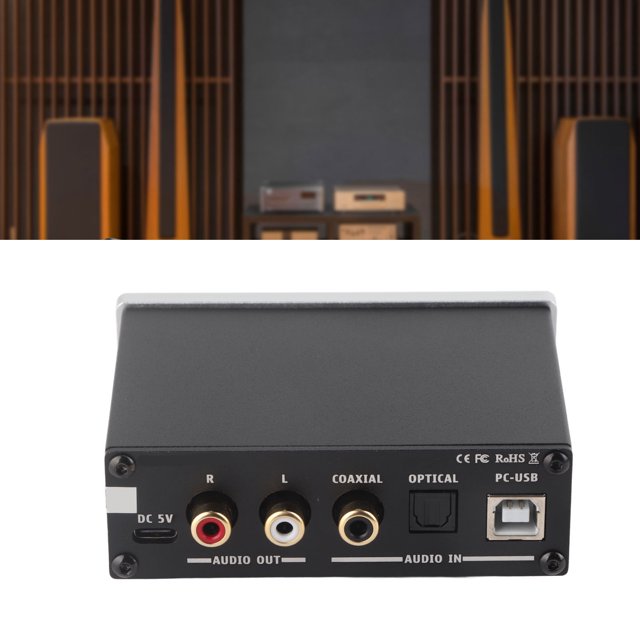AC Q3 PRO DAC Decoding Audio Decoder with Headphone Amplifier, High Low Sound Adjustment, Fiber Coax PC USB Input, Gold Plated Output