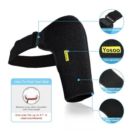 Yosoo Shoulder Brace for Men and Women,for Torn Rotator Cuff Support,Tendonitis,Dislocation,Bursitis,Neoprene Shoulder Compression Sleeve (Best Way To Sleep With Torn Rotator Cuff)
