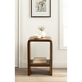 thumbnail image 2 of Kate and Laurel Reddy Modern Arched Wood Side Table, 16 x 12 x 24, Walnut Brown, Transitional Two-Tier End Table for Use as a Bedroom Nightstand or Small Record Player Stand, 2 of 8