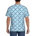 thumbnail image 3 of Bixox Men's Blue Fish Scale Texture Printed Short Sleeve Skinny Athletic T-Shirt, 3 of 6