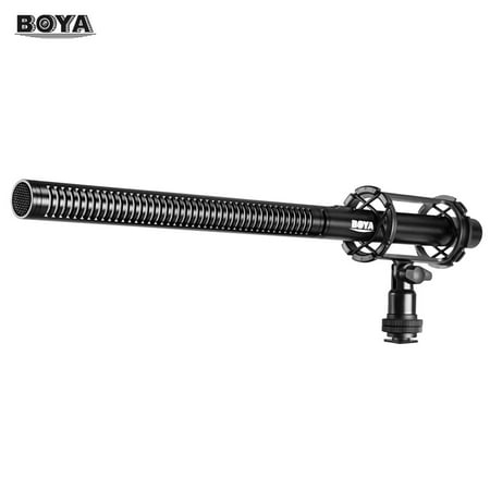 BOYA BY-PVM1000L Professional Condenser Microphone 3-Pin XLR Super-Cardioid Directional Mic with Shock Mount Wind Muff for Camcorder Video DSLR Smartphone Interviews Micro Film Creation Live
