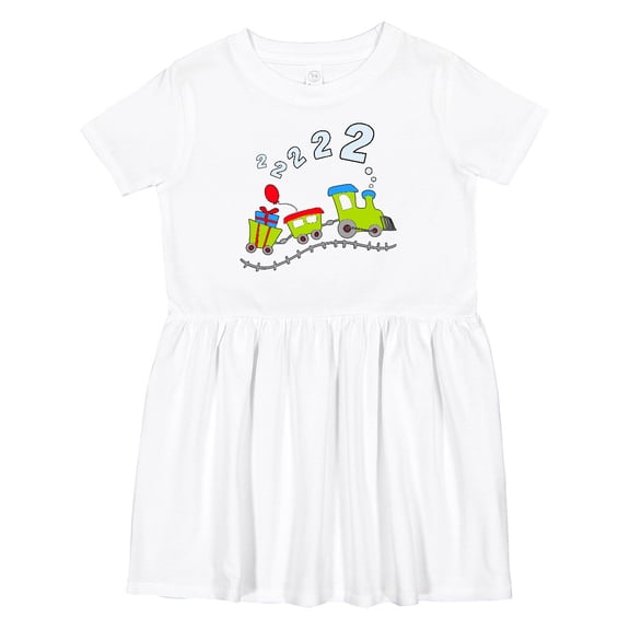 Inktastic Second Birthday Party Train Girls Toddler Dress