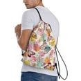 thumbnail image 3 of Kdxio Butterflies and Roses Print Drawstring Backpack Bag,Waterproof Draw String Back Sack, Gym Drawstring Bags Swim Bag For Unisex, 3 of 9