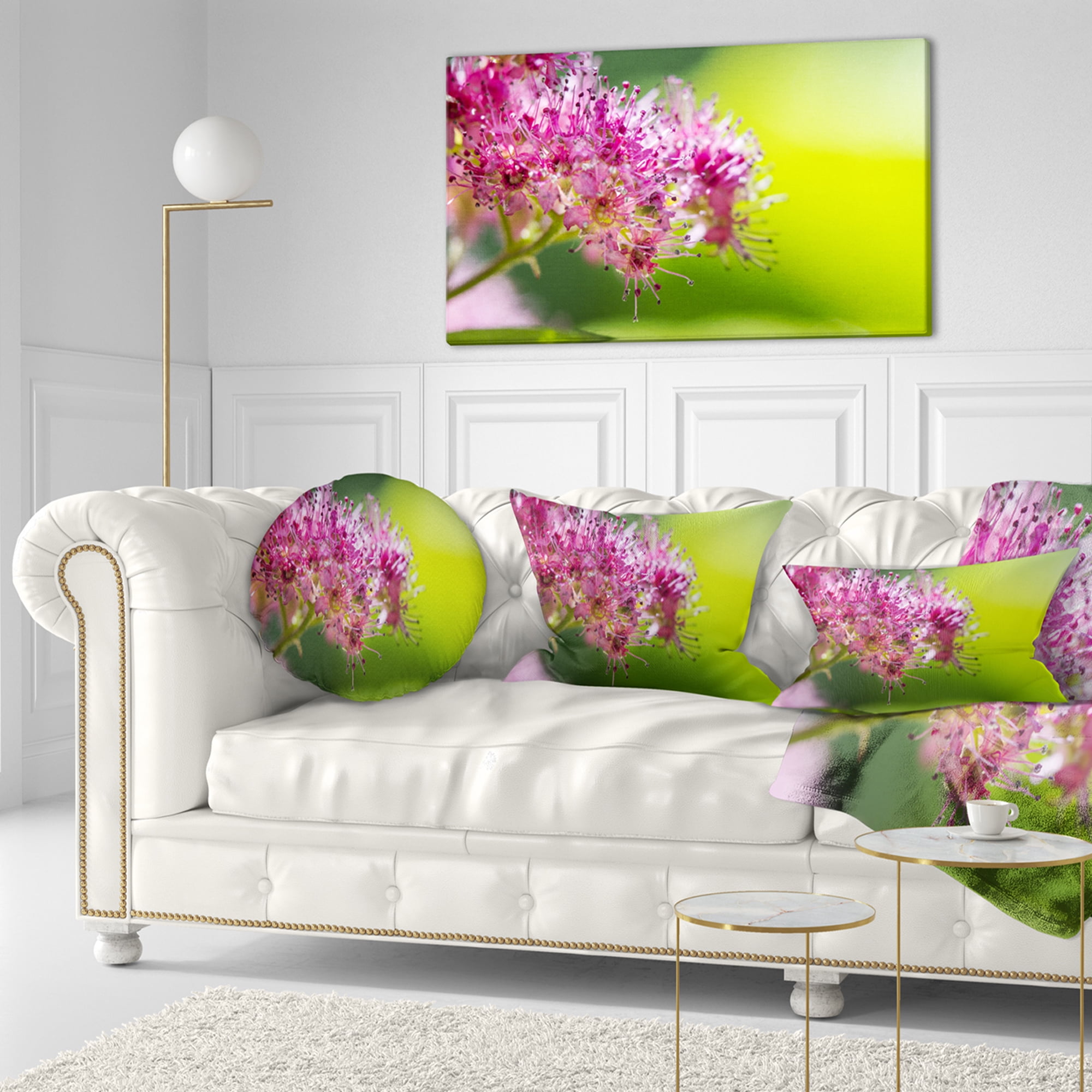 Designart 12" x 20" Green Polyester Throw Pillow