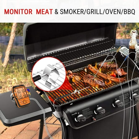 ThermoPro - Long Range Wireless Meat Thermometer with 4 Probes - ORANGE